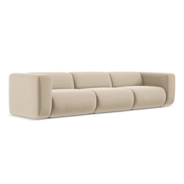 Sofa modulable 4 places Ekahi Velours Light beige