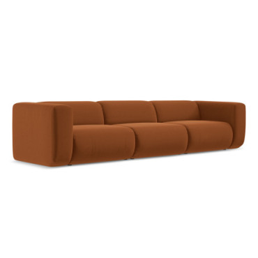 Sofa modulable 4 places Ekahi Velours Terracotta