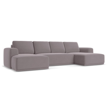 Sofa Panoramic d'angle convertible Kaila Velours Lavender