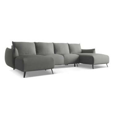 Sofa Panoramic d'angle convertible Malie Tissu Elephant