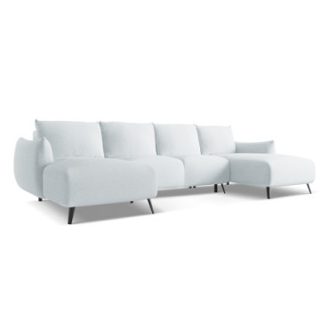 Sofa Panoramic d'angle convertible Malie Tissu Light blue