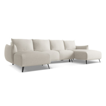 Sofa Panoramic d'angle convertible Malie Tissu Silver