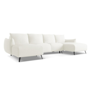 Sofa Panoramic d'angle convertible Malie Tissu White