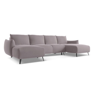 Sofa Panoramic d'angle convertible Malie Velours Lavender