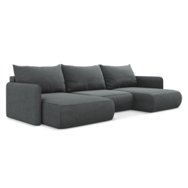 Sofa Panoramic d'angle convertible Nanea Tissu Gray