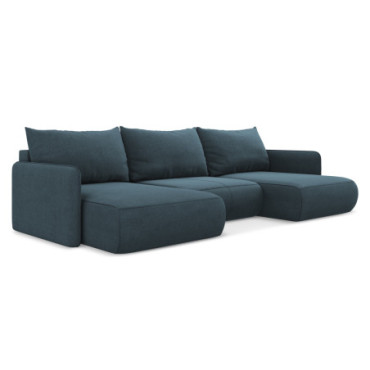 Sofa Panoramic d'angle convertible Nanea Tissu Jeans