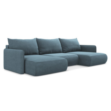 Sofa Panoramic d'angle convertible Nanea Tissu Light blue