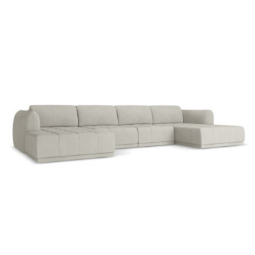 Sofa Panoramic d'angle Hoku Chenille Beige