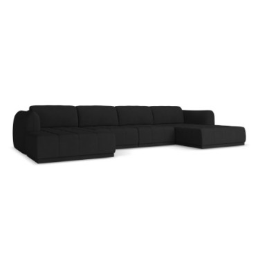 Sofa Panoramic d'angle Hoku Chenille Black