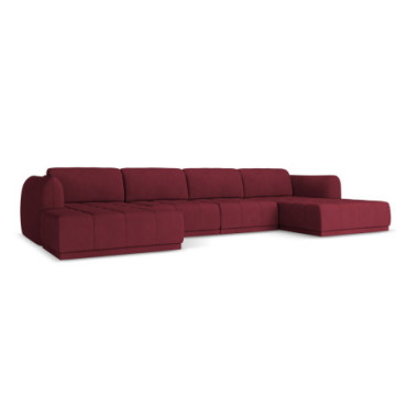 Sofa Panoramic d'angle Hoku Chenille Claret