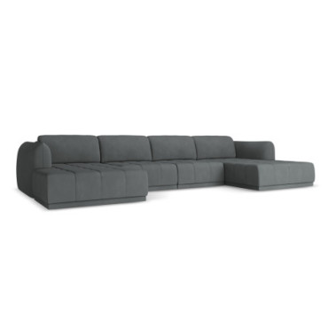 Sofa Panoramic d'angle Hoku Chenille Graphite