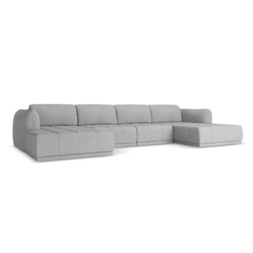 Sofa Panoramic d'angle Hoku Chenille Light gray