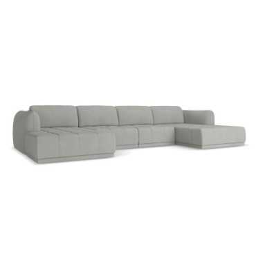 Sofa Panoramic d'angle Hoku Chenille Taupe