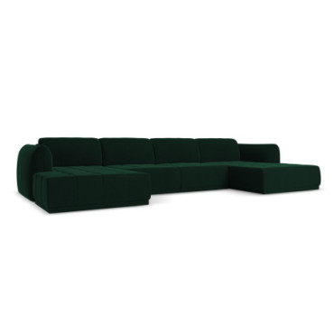 Sofa Panoramic d'angle Hoku Velours Bottle green