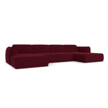 Sofa Panoramic d'angle Hoku Velours Burgundy