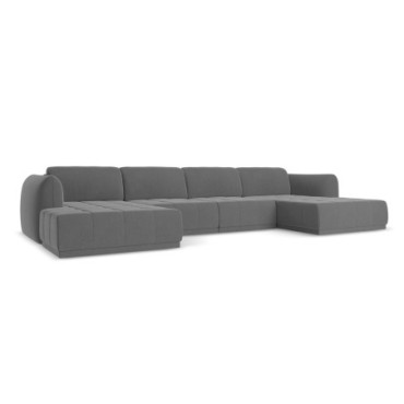 Sofa Panoramic d'angle Hoku Velours Gray