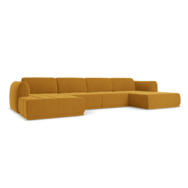 Sofa Panoramic d'angle Hoku Velours Mustard