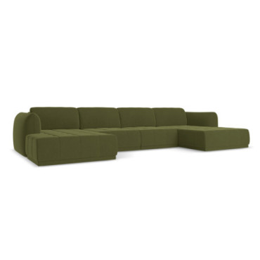 Sofa Panoramic d'angle Hoku Velours Olive