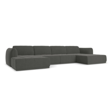 Sofa Panoramic d'angle Hoku Velours Steel