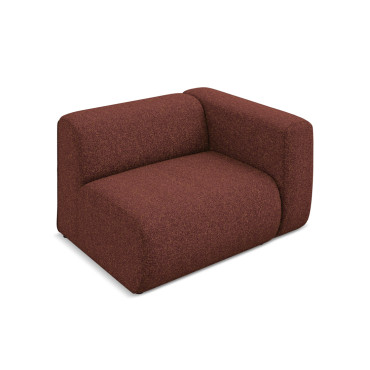 Module de canapé accoudoir Ekahi - 114x89x70 Tissu Burgundy