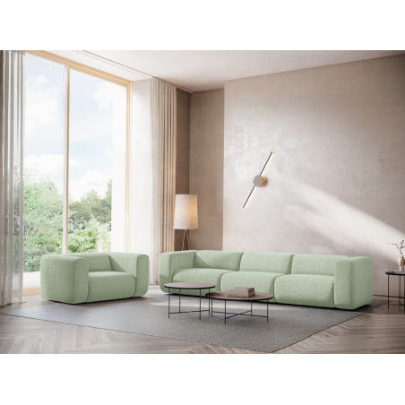 Module de canapé accoudoir Ekahi - 114x89x70 Tissu Light green