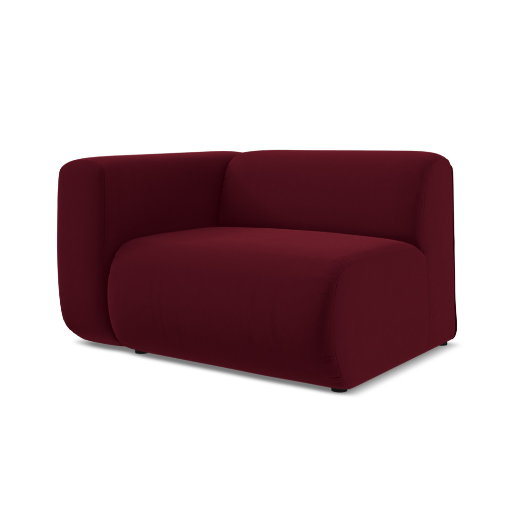 Module de canapé accoudoir Ekahi - 114x89x70 Velours Burgundy