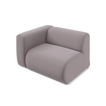 Module de canapé accoudoir Ekahi - 114x89x70 Velours Lavender