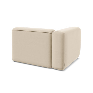 Module de canapé accoudoir Ekahi - 114x89x70 Velours Light beige