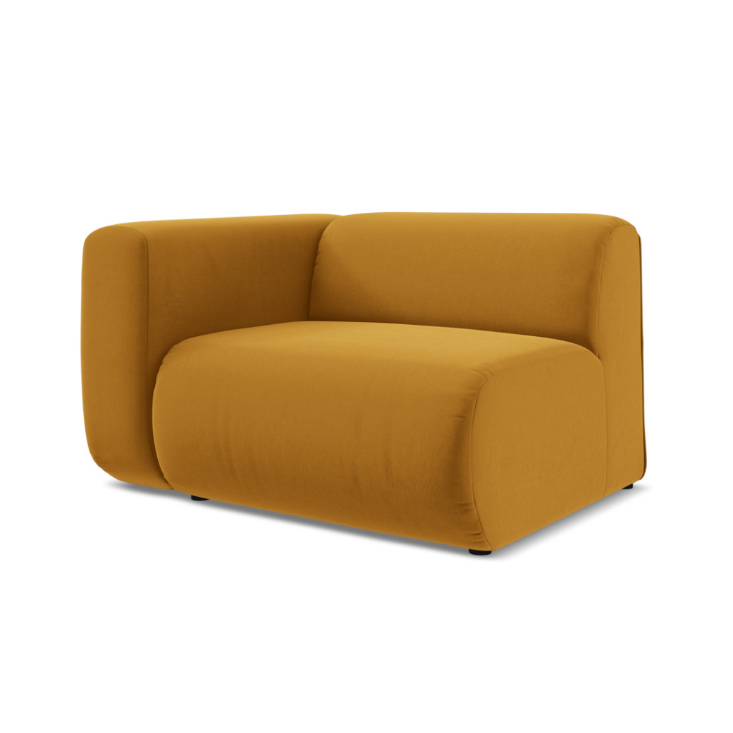 Module de canapé accoudoir Ekahi - 114x89x70 Velours Mustard