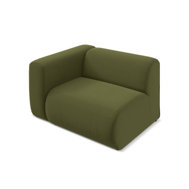 Module de canapé accoudoir Ekahi - 114x89x70 Velours Olive