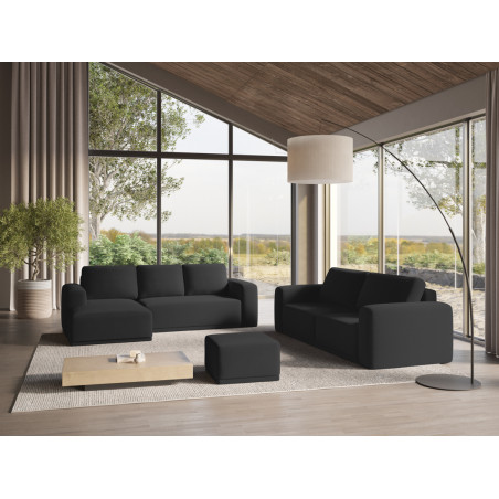 Sofa d'angle convertible Kaila Tissu Anthracite