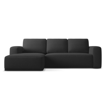 Sofa d'angle convertible Kaila Tissu Anthracite