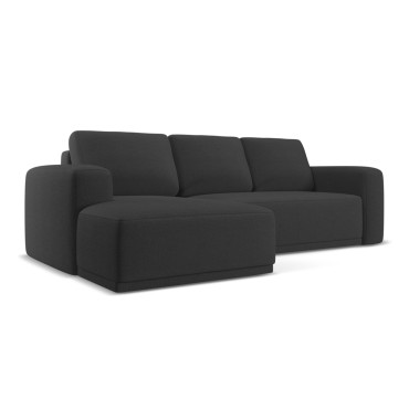 Sofa d'angle convertible Kaila Tissu Anthracite