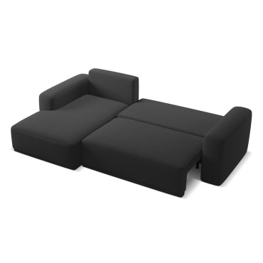 Sofa d'angle convertible Kaila Tissu Anthracite