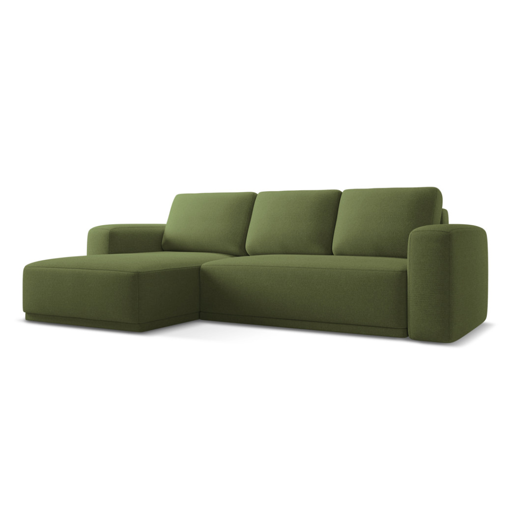 Sofa d'angle convertible Kaila Tissu Bottle green