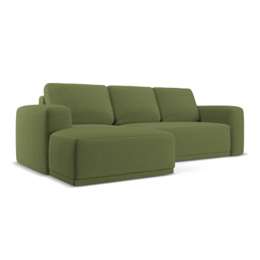 Sofa d'angle convertible Kaila Tissu Bottle green