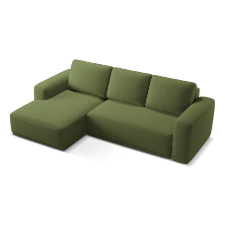 Sofa d'angle convertible Kaila Tissu Bottle green