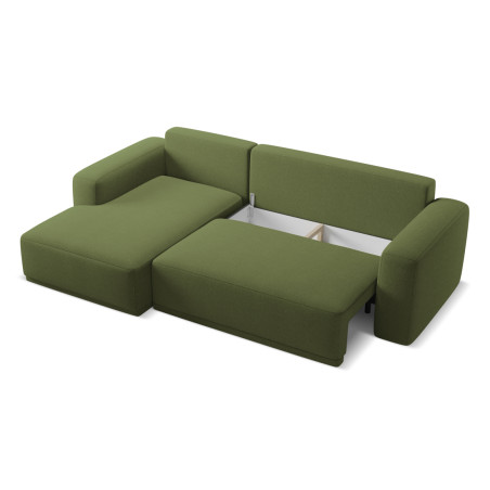 Sofa d'angle convertible Kaila Tissu Bottle green