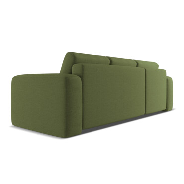 Sofa d'angle convertible Kaila Tissu Bottle green