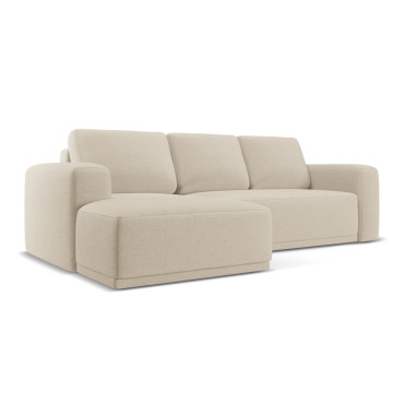 Sofa d'angle convertible Kaila Tissu Dark beige