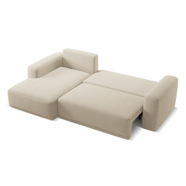 Sofa d'angle convertible Kaila Tissu Dark beige