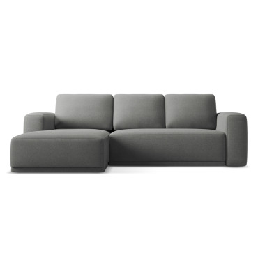 Sofa d'angle convertible Kaila Tissu Elephant