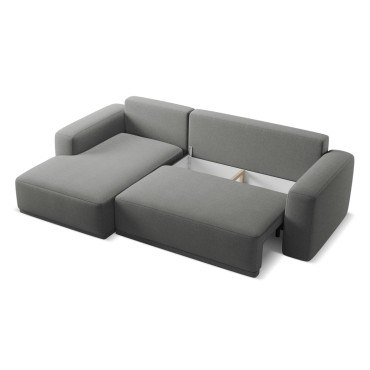 Sofa d'angle convertible Kaila Tissu Elephant