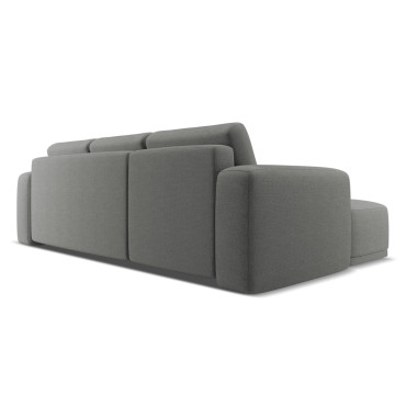 Sofa d'angle convertible Kaila Tissu Elephant