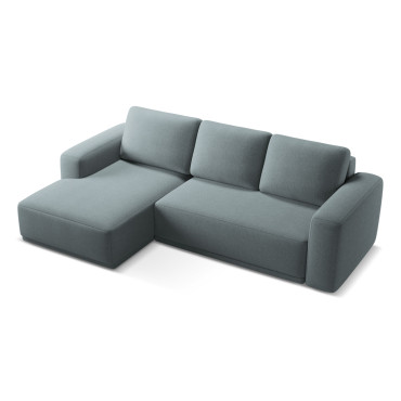 Sofa d'angle convertible Kaila Tissu Jeans