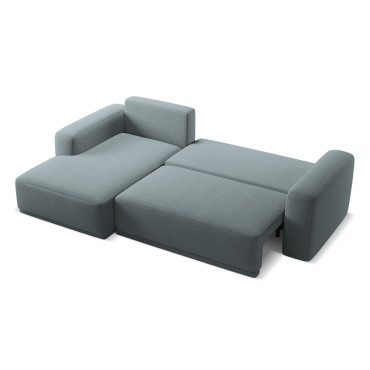 Sofa d'angle convertible Kaila Tissu Jeans