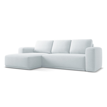 Sofa d'angle convertible Kaila Tissu Light blue