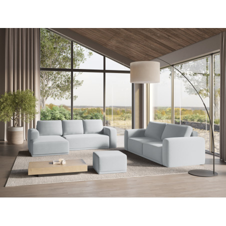 Sofa d'angle convertible Kaila Tissu Light blue