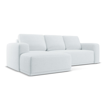 Sofa d'angle convertible Kaila Tissu Light blue