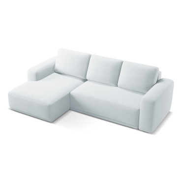 Sofa d'angle convertible Kaila Tissu Light blue